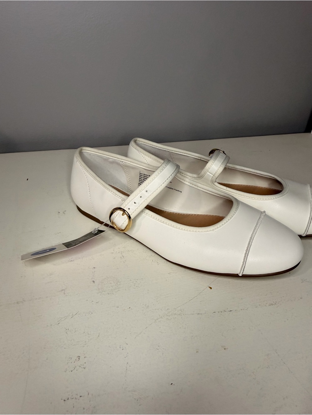 wild fable White Mary Jane Flats with Gold Buckle - Picture 3 of 5